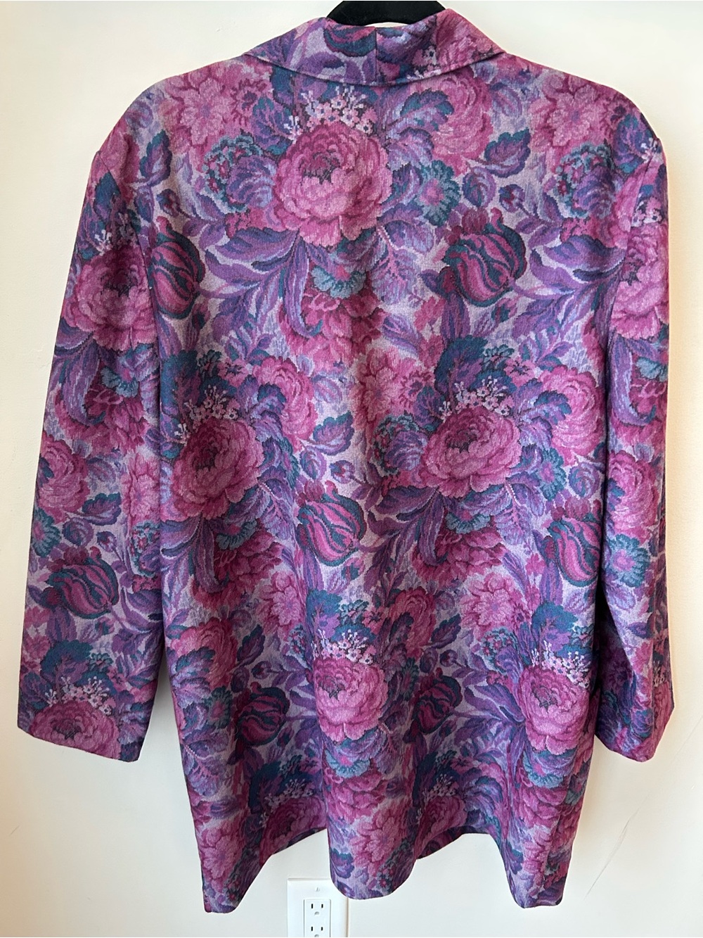 Vintage Functionals Collection Floral Tapestry Blazer Purple Pink Boho Chic XL - Picture 5 of 12